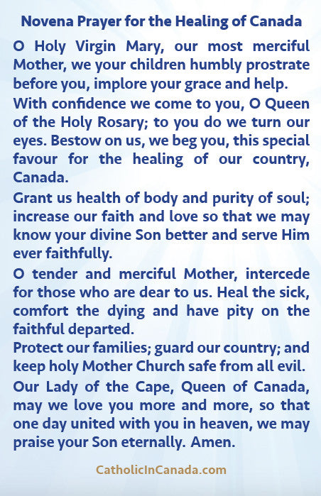 Knights of Columbus Novena Prayer Card